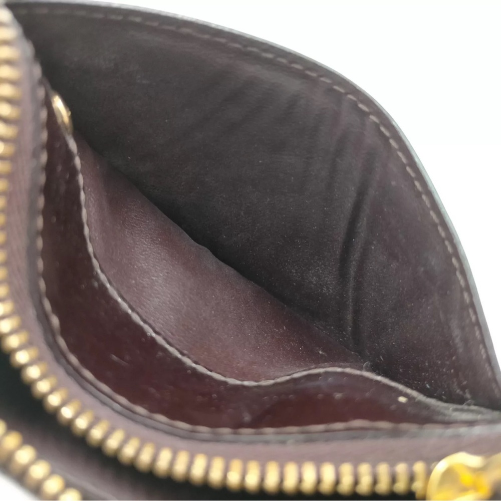 Louis Vuitton Key Chain Card Wallet Zipper Amarante Patent Leather Preowned - Picture 8 of 11